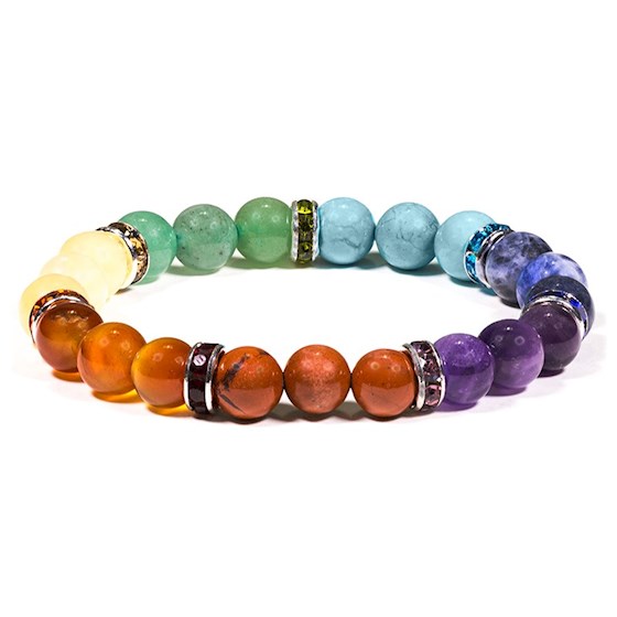 Bracelet 7 chakras en perles 8mm Boutique La Porte des Secrets