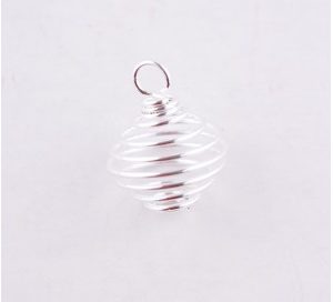 Spirale- cage en métal argenté pour pierre-Minéraux - 20/30 mm - boutique La Porte des Secrets