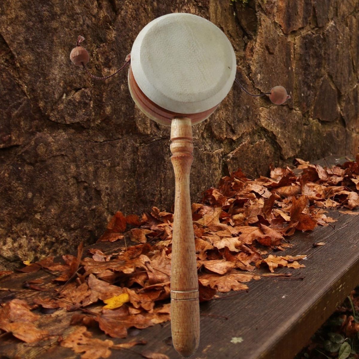 Tambour singe artisanal deux faces fait à la main au Tibet