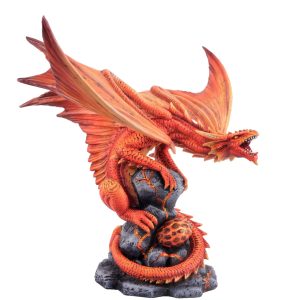 Dragon rouge protecteur et son œuf, 29cm - Boutique ésotérique La Porte des Secrets