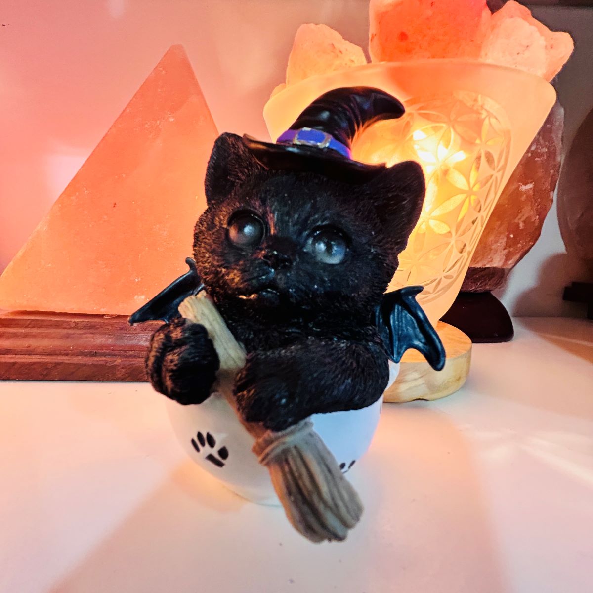 Set à Thé De Chat, Mignonne Statue Chanceuse Pourpre Argile