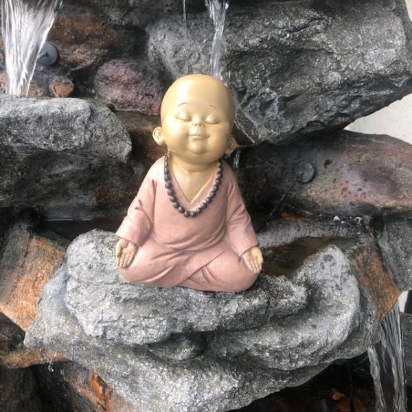 Bébé Bouddha rose en méditation Statuette Bouddha - Boutique ésotérique La Porte des Secrets