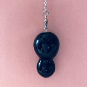 Pendule obsidienne oeil Céleste double goutte - Boutique ésotérique La Porte des Secrets