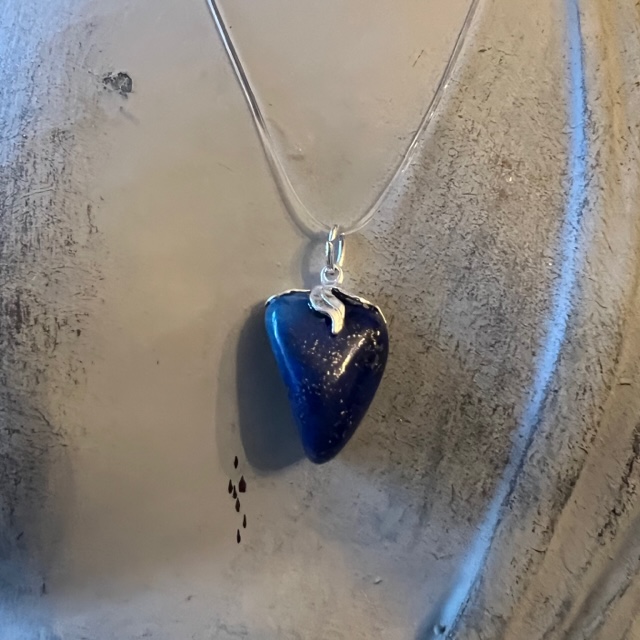 Pendentif P5406-LL en Lapis-lazuli véritable - Bijoux en Argent rhodié