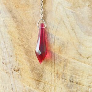 Pendule Cristal 24 facettes Rubis Swarovski