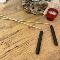 Baguette parallèle de Sourcier laiton-Bois 42cm boutique ésotérique La Porte es Secrets