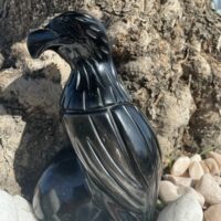 Aigle en Obsidienne noire fait main au Mexique boutique La Porte des Secrets