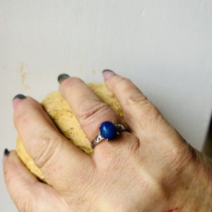 Bague Lapis-lazuli cabochon serti ovale - Boutique La Porte des Secrets