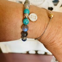 Bracelet astrologique du Gémeaux - turquoise, lapis-lazuli et labradorite - Boutique La Porte des Secrets