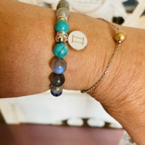 Bracelet astrologique du Gémeaux - turquoise, lapis-lazuli et labradorite - Boutique La Porte des Secrets