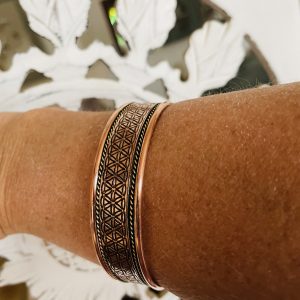 Bracelet en cuivre magnétique Fleur de vie boutique La Porte des Secrets