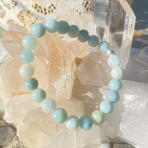 Amazonite bleue Pérou - bracelet pierre extra perles 8mm - boutique La Porte des Secrets