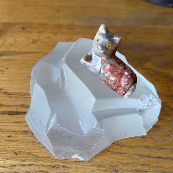 Chat en Stéatite ou Saponite artisanat du Pérou - Boutique minéraux du Monde La Porte des Secrets