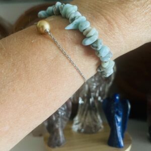 Bracelet Larimar chips brut - République dominicaine