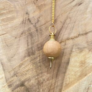 Pendule Burlywood, sphère en bois naturel massif - Boutique La Porte des Secrets