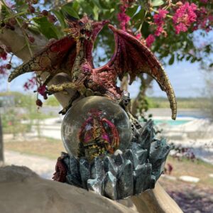 Le Dragon de la Fortune, avec sa boule paillette18cm - Boutique La Porte des Secrets