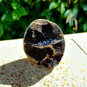 Septaria sauvage nodule de Madagascar- mi Polie/mi brute - Boutique de pierres e& minéraux La Porte des Secrets