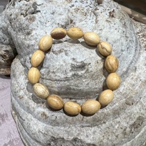 Bracelet en Palo Santo perles olive environ 7.5 mm - Boutique La Porte des Secrets