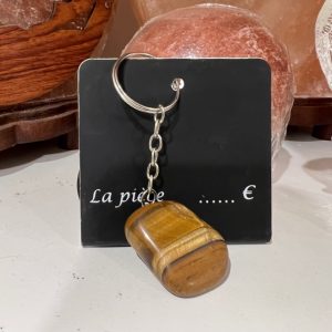 Porte clé oeil de tigre pierre roulée - boutique la Porte des Secrets