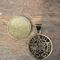 Amulette ritualisé Tétragarmmaton plaqué or - Boutique ésotérique La Porte des Secrets