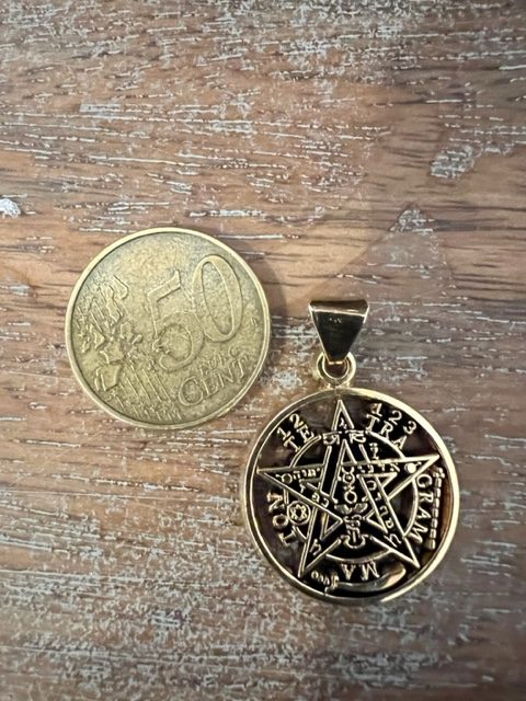 Amulette ritualisé Tétragarmmaton plaqué or - Boutique ésotérique La Porte des Secrets