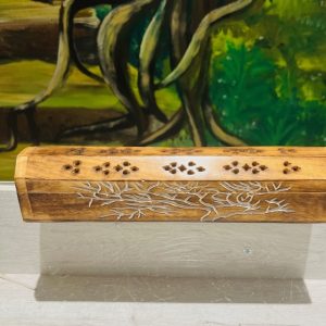 Boîte brûle encens en bois pour cône et bâton d'encens - Boutique ésotérique La Porte des Secrets