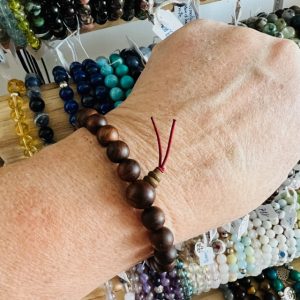 Bracelet mala tibétain en bois de rose du Mozambique - Boutique Lithothérapie La Porte des Secrets