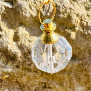Pendule séphoron en Cristal de roche facetté et laiton - Boutique ésotérique La Porte des Secrets