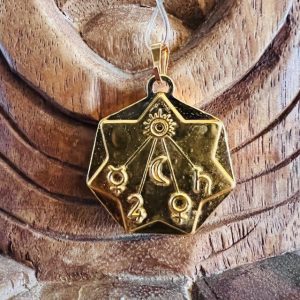 Talisman Thibetaine Magnétique ou La Rose Sacrée et les 7 planètes gravées au dos - Boutique ésotérique La Porte des Secrets