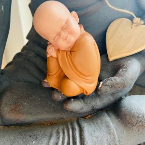 Bébé (baby) Bouddha Penseur couleur beige - 15cm - Boutique La Porte des Secrets