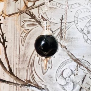 Séphoron agate noire métal argenté - Boutique ésotérique La porte des Secrets