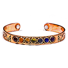 Bracelet en cuivre magnétique 7 chakras - Boutique ésotérique La Porte des Secrets