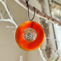 Porte Donut Fleur de Vie finition rodium - Boutique de lithothérapie La Porte des Secrets