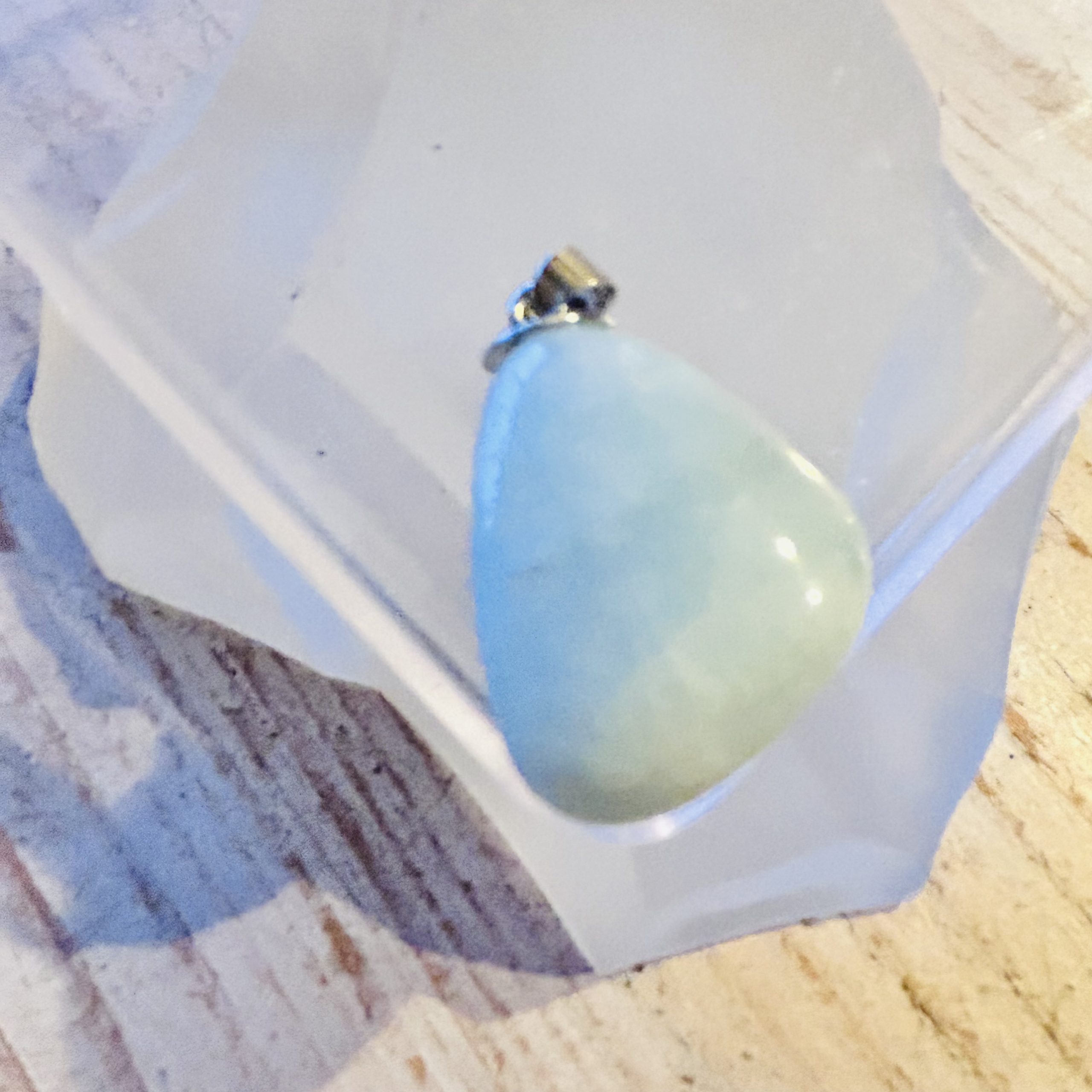 Pendentif Aigue-Marine Facettée Argent 925 #AG11