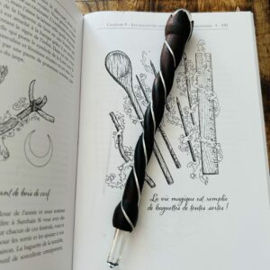 baguette de guérison - Bois de rose lotus cristal de roche - Boutique ésotérique La Porte des Secrets