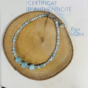 Bracelet Best Of Larimar et argent rhodié - Création Blue Stone - Boutique pierres et minéraux La Porte des Secrets