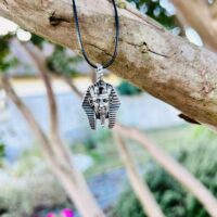 Pendentif égyptien Pharaon en argent massif 925 avec cordon fermoir - Boutique La Porte des Secrets