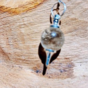 Pendule sphère Cristal de roche métal argenté - forme séphoron hauteur 3.5cm - Boutique ésotérique La Porte des Secrets