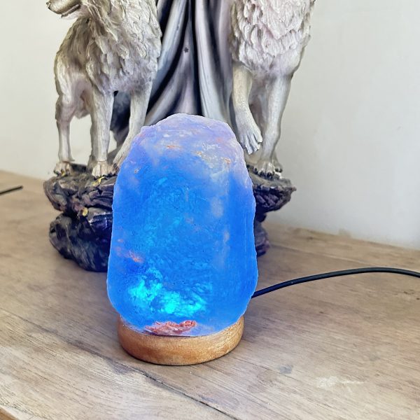 Lampe de sel de l'Himalaya 1 kg aux couleurs changeantes hauteur 13 cm - Prise USB - Boutique La Porte des Secrets