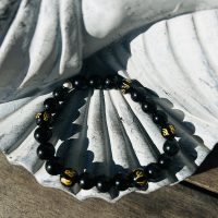Bracelet Feng Shui obsidienne noire 8mm - Boutique La Porte des Secrets