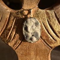 Pendentif pierre avec Carte Désert Druzy en argent argent 4.2 cm - Boutique La Porte des Secrets