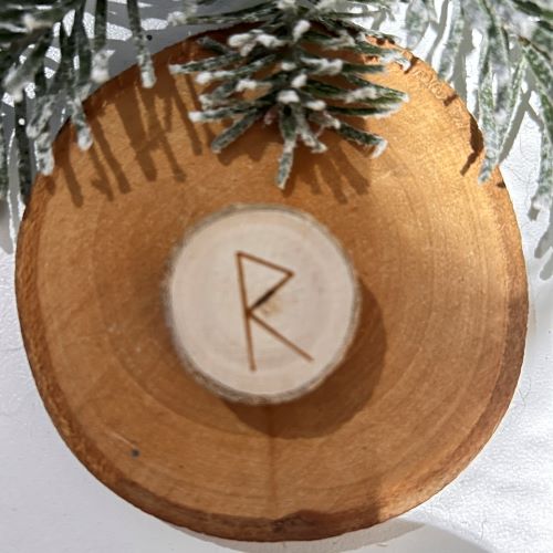 Rune 5. RAD - RAIDHO - Jeu de 24 runes en bois brut naturel gravé - Boutique La Porte des Secrets