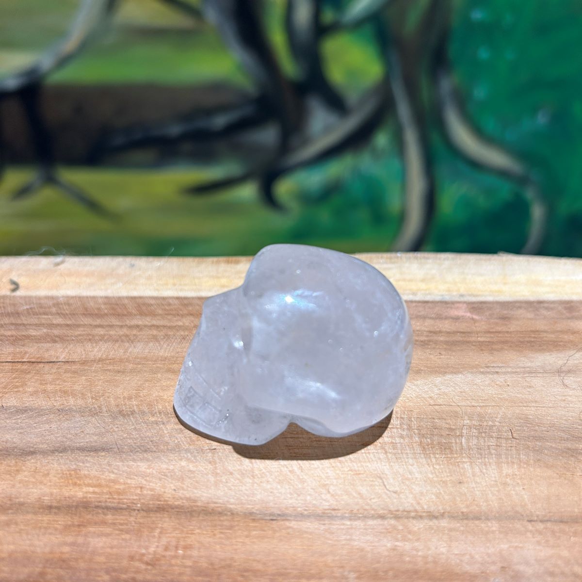 Crâne En Cristal De Roche Fumé, Sculpté à La Main, 4,5 Cm, Réaliste