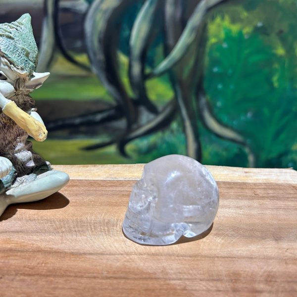 Crâne de cristal de roche naturel artisanal fait main Mexique 5 cm Boutique La Porte des Secrets
