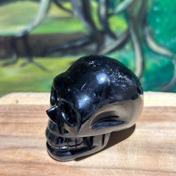 Crâne fait main en obsidienne noire du Mexique Boutique La Porte des Secrets