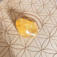 Amphybole ou (Anfibolo) jaune, pierre roulée rare venant du Brésil uniquement boutique La Porte des Secrets