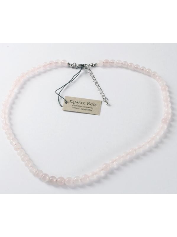 collier quartz rose perles 6mm boutique de lithothérapie La Porte des Secrets