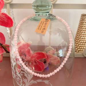 Ras de cou en Quartz rose perles 6mm - collier pour la confiance en soi, ouverture du cœur, sérénité, tranquillité boutique La Porte des Secrets