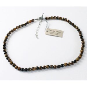 collier en oeil de tigre perles 8 mm, tour de cou 42-47 cm boutique La Porte des Secrets