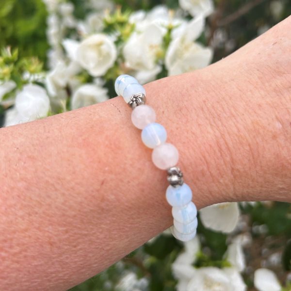 Bracelet en Opalite et Quartz rose - perles 8mm boutique La Porte des Secrets